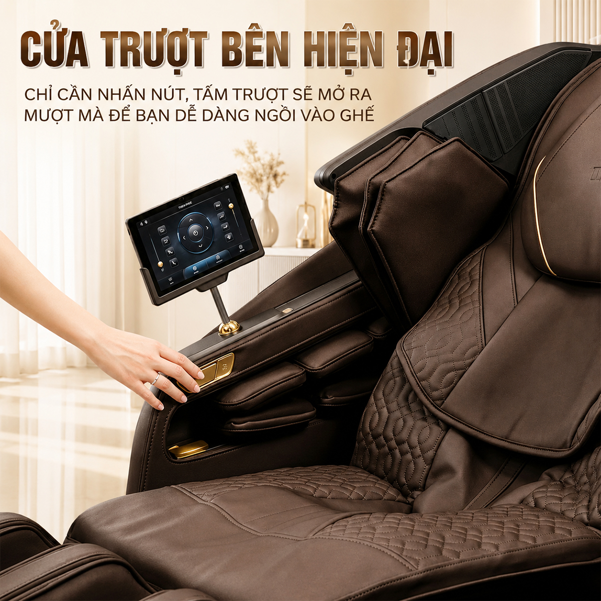 Ghế massage 5D DUAL CORE MASTER OKACHI JP-9986 (Nâu)